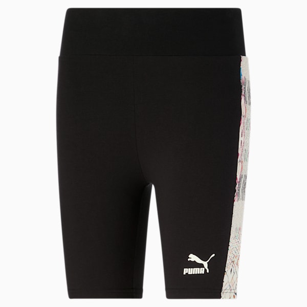 ICONIC T7 7" Women's Short Tights, PUMA Black-Artisan AOP, extralarge